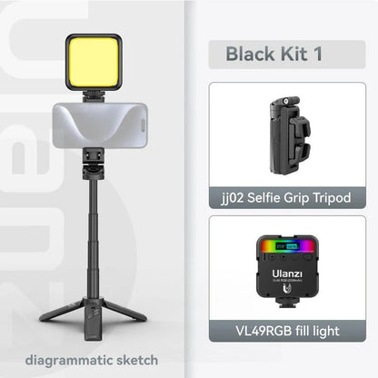 Portable Bluetooth Selfie Stick with 360° Rotation Holder