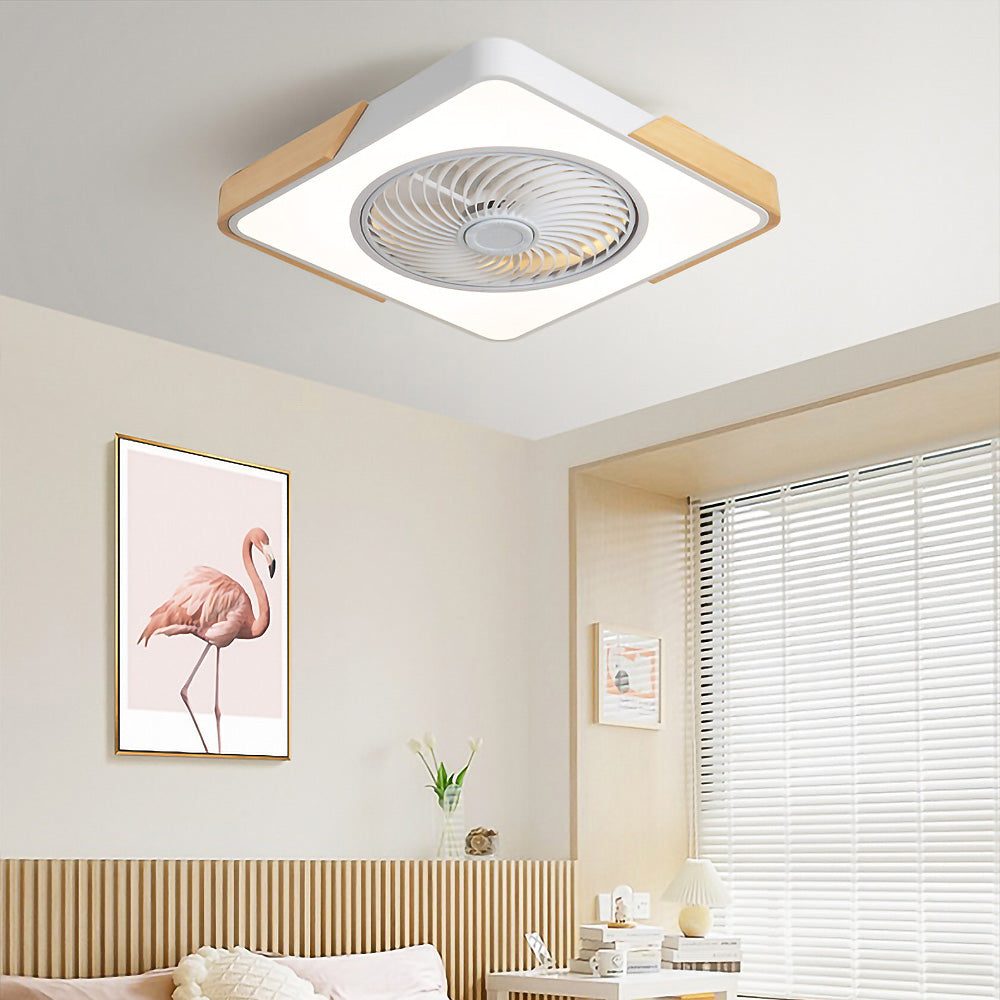 Rustic Wood Ceiling Fan with Efficient LED Lighting