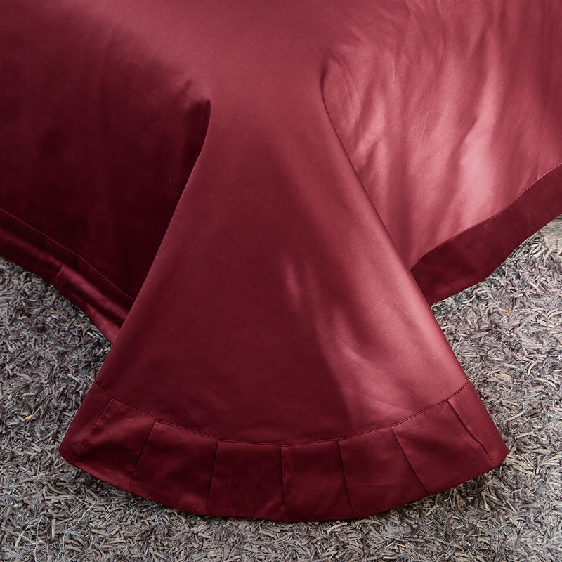 Luxurious Red Embroidered Cotton Bed Set