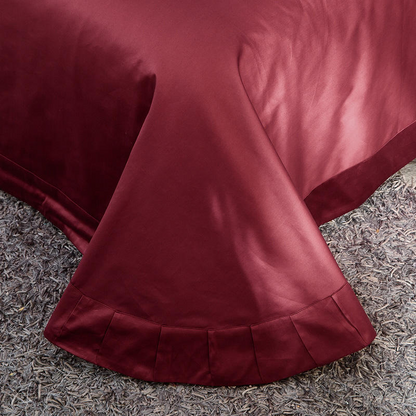 Luxurious Red Embroidered Cotton Bed Set