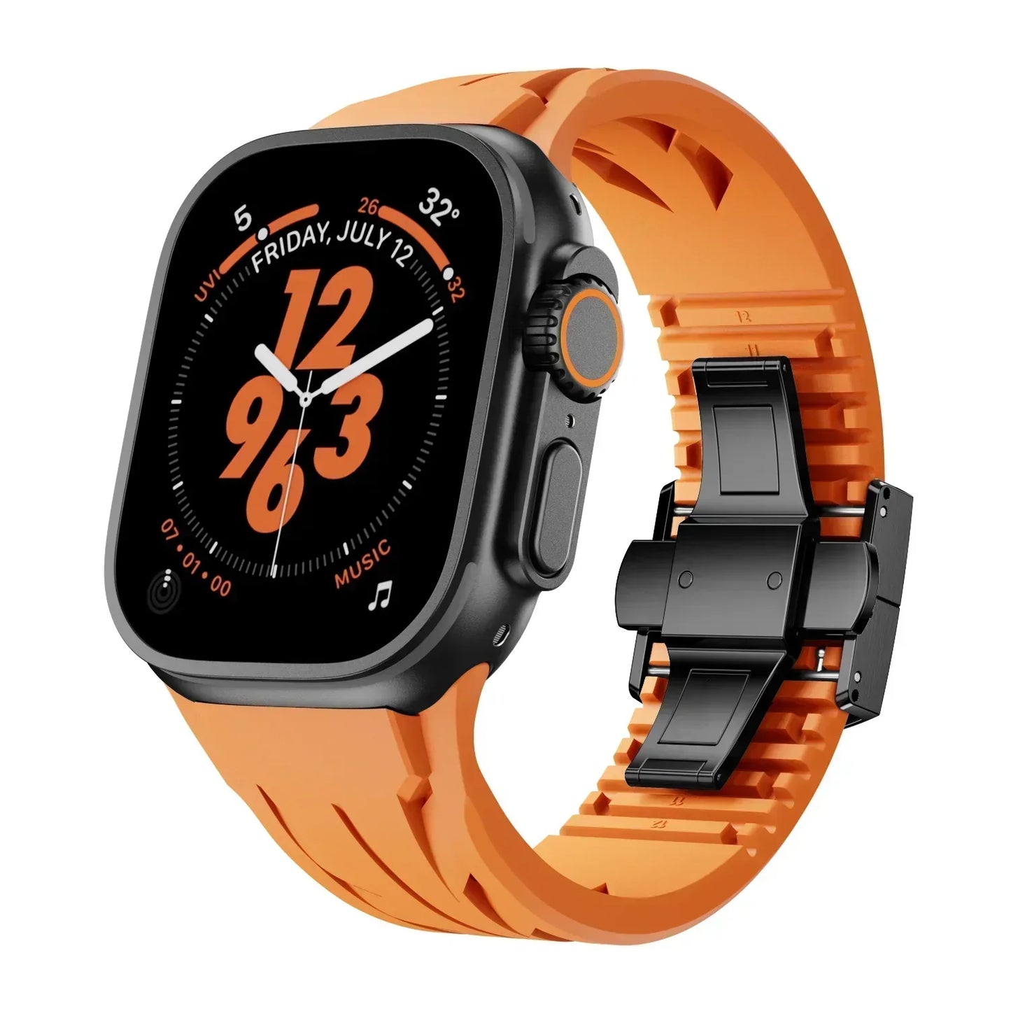 Soft Rubber Apple Watch Band with Metal Clamp