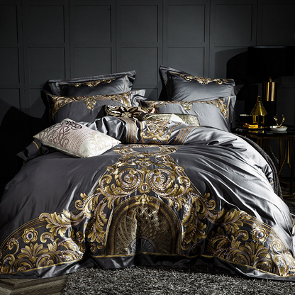 Elegant Premium Cotton Embroidered Bed Sheet Set - Lusomart
