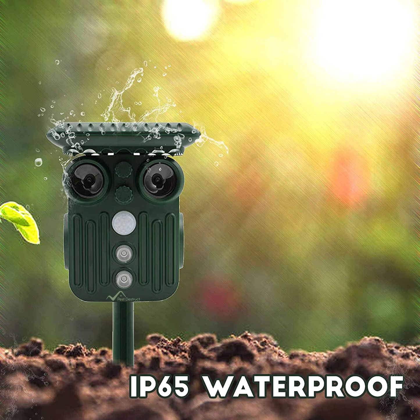 Outdoor Solar Powered Deer Repellent, 5 Modes, Waterproof