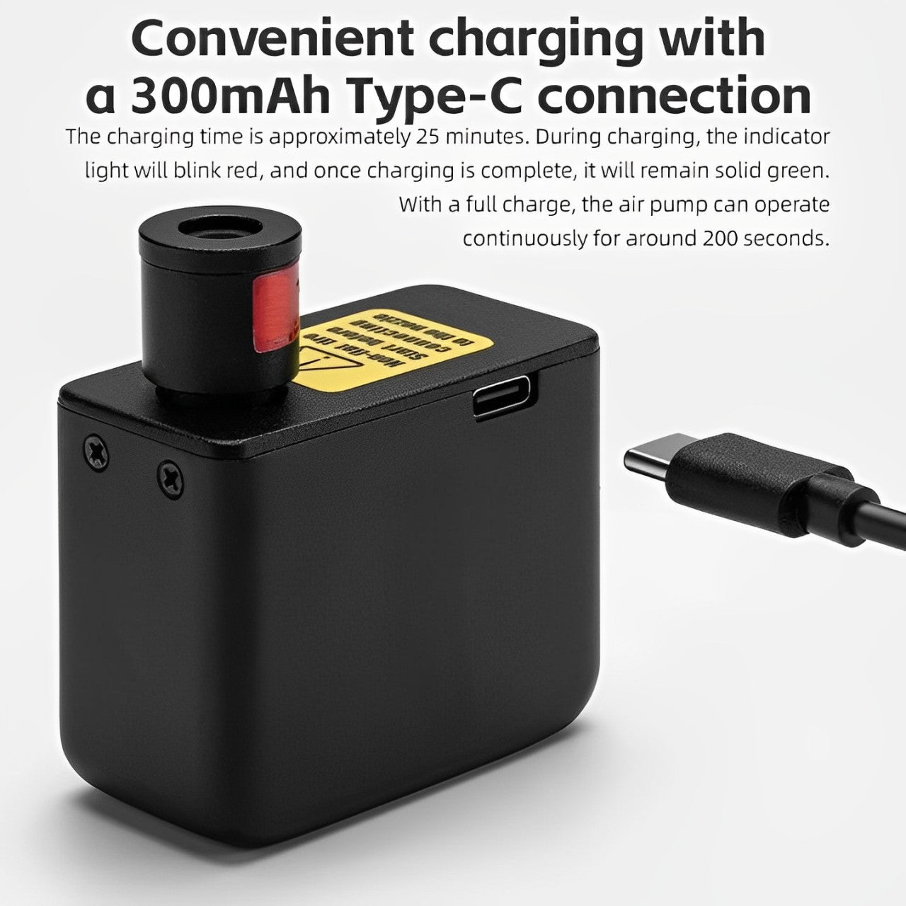 Portable Mini Bike Pump Rechargeable Type-C