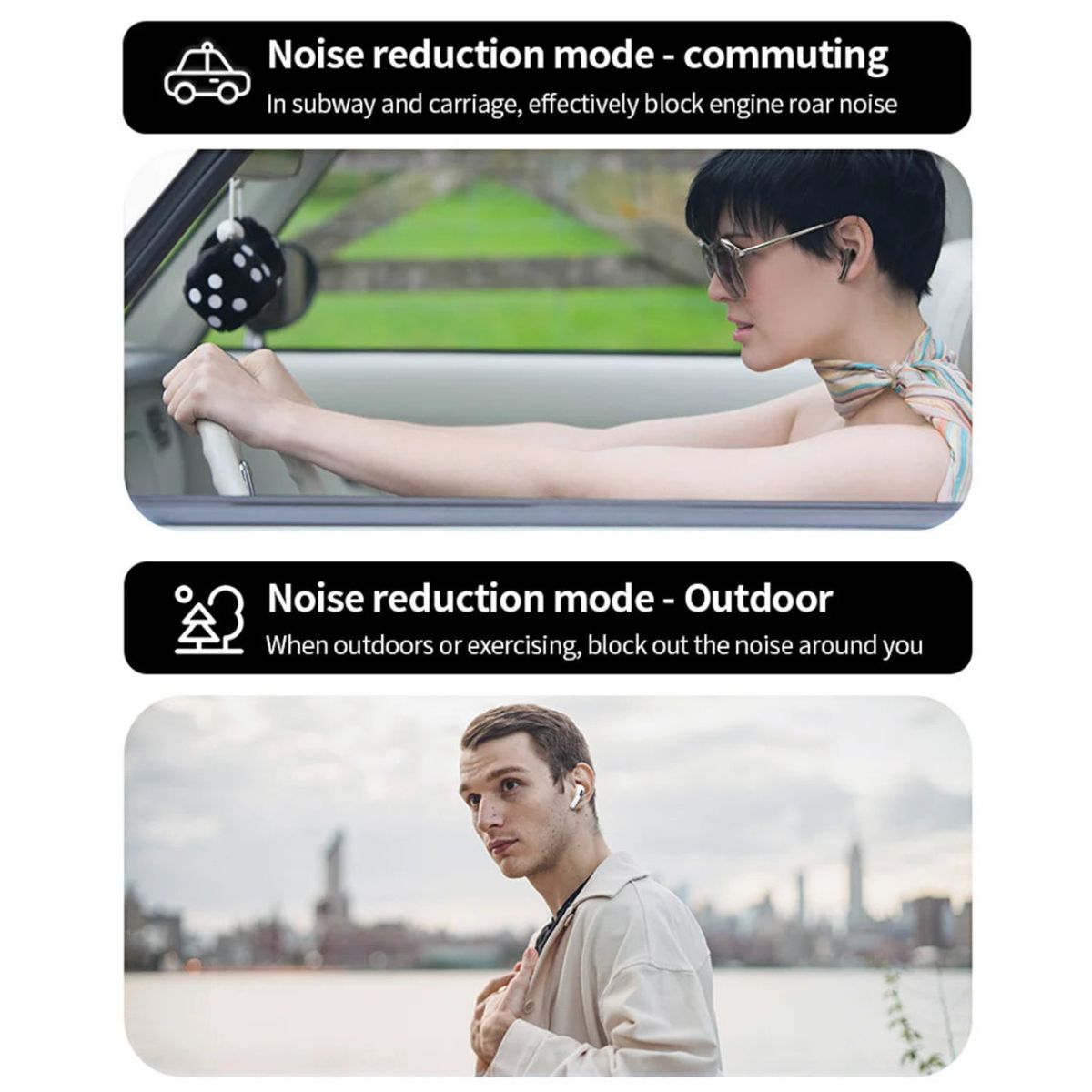 Wireless Noise Cancelling Bluetooth Earbuds
