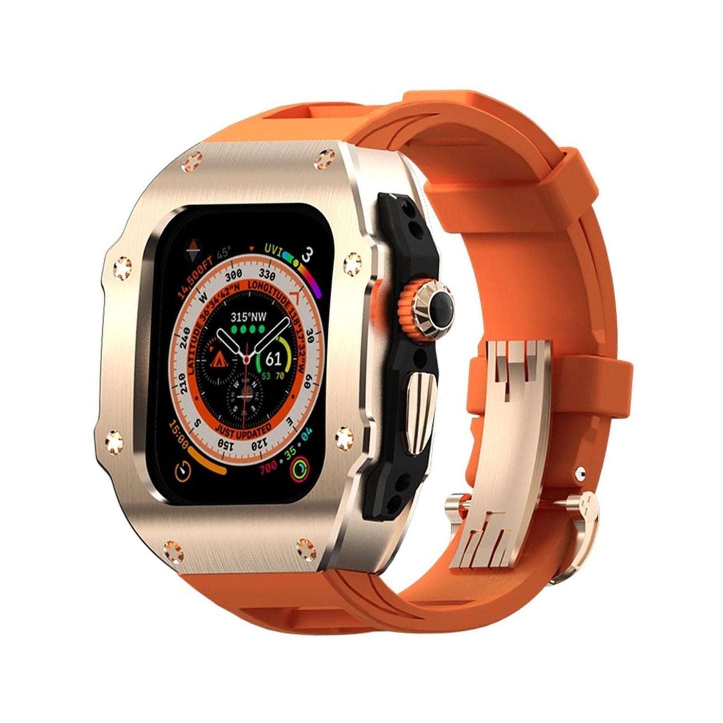 Durable Rubber Band & Metal Case for Apple Watch Ultra