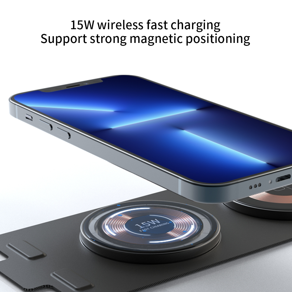 Portable 3-in-1 Fabric Organizer and Qi Charger