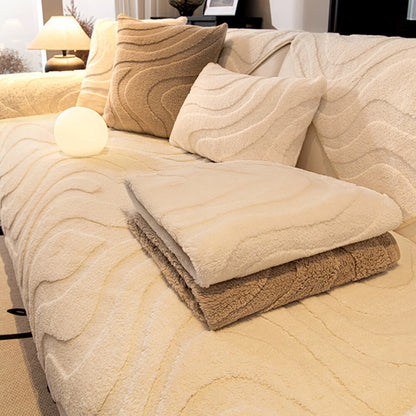 Soft Fleece Stretchy Sofa Slipcover Protector Cushion Cover