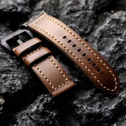 Classic Tan Leather Apple Watch Band
