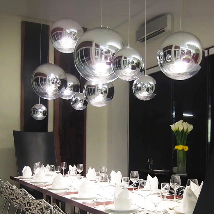 Stunning Glass Pendant Light Clear Globe Chandelier