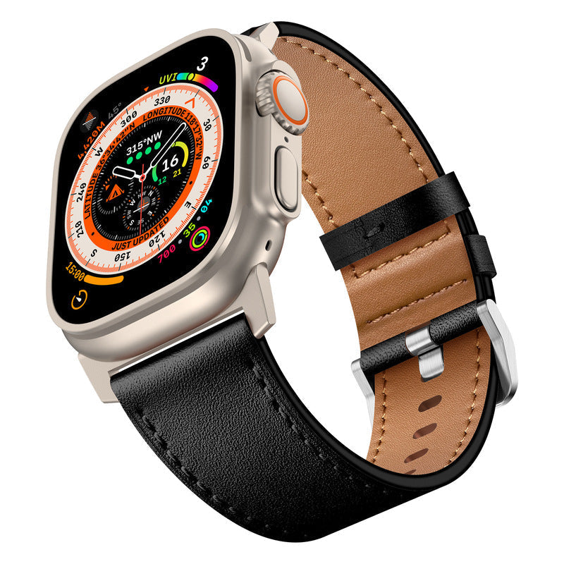 Genuine Brown Leather Watch Strap