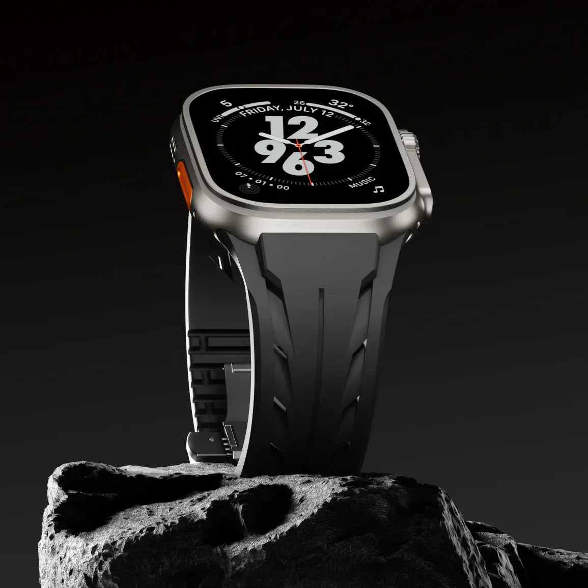 Soft Rubber Apple Watch Band with Metal Clamp