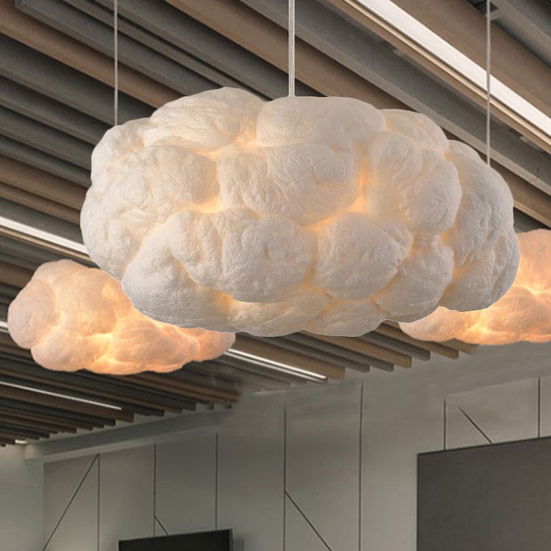 Soft White Cotton LED Hanging Light