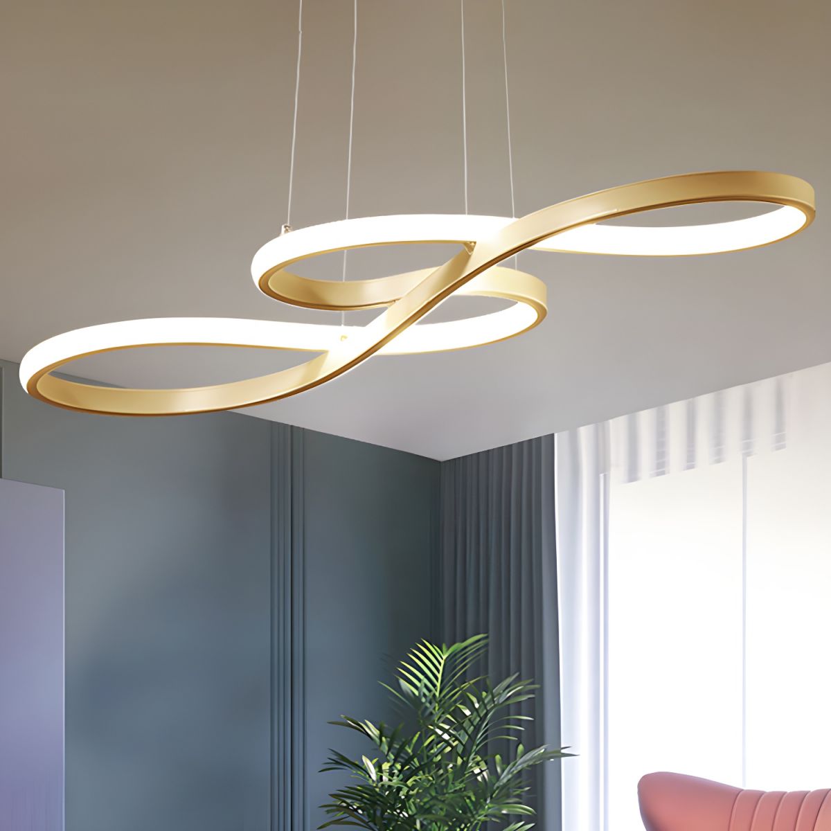Sleek Metal Pendant Ceiling Light Fixture