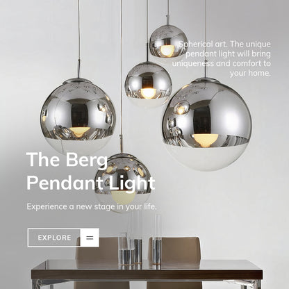 Stunning Glass Pendant Light Clear Globe Chandelier - Lusomart