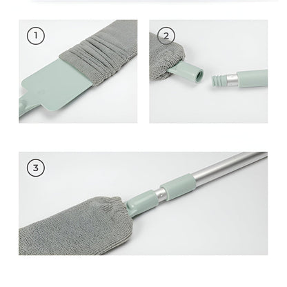 Compact Extendable Microfiber Mop Cleaning Brush Flat Head