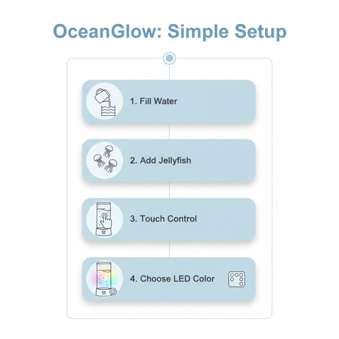 Soothing LED Jellyfish Table Lamp