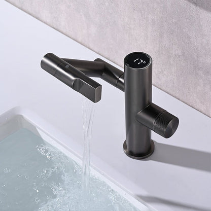 Modern Single Handle Bathroom Faucet with Temp Display