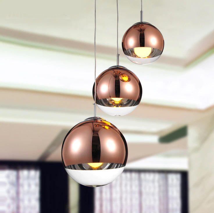 Stunning Glass Pendant Light Clear Globe Chandelier
