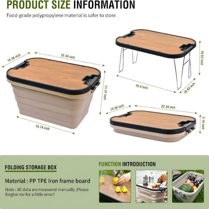 Portable Folding Storage Box for Camping Supplies