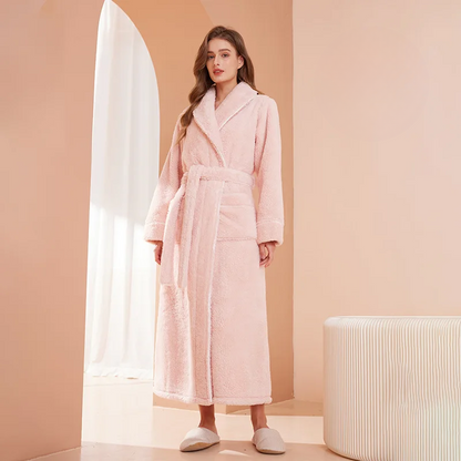 Soft Plush Winter Robe with Adjustable Belt