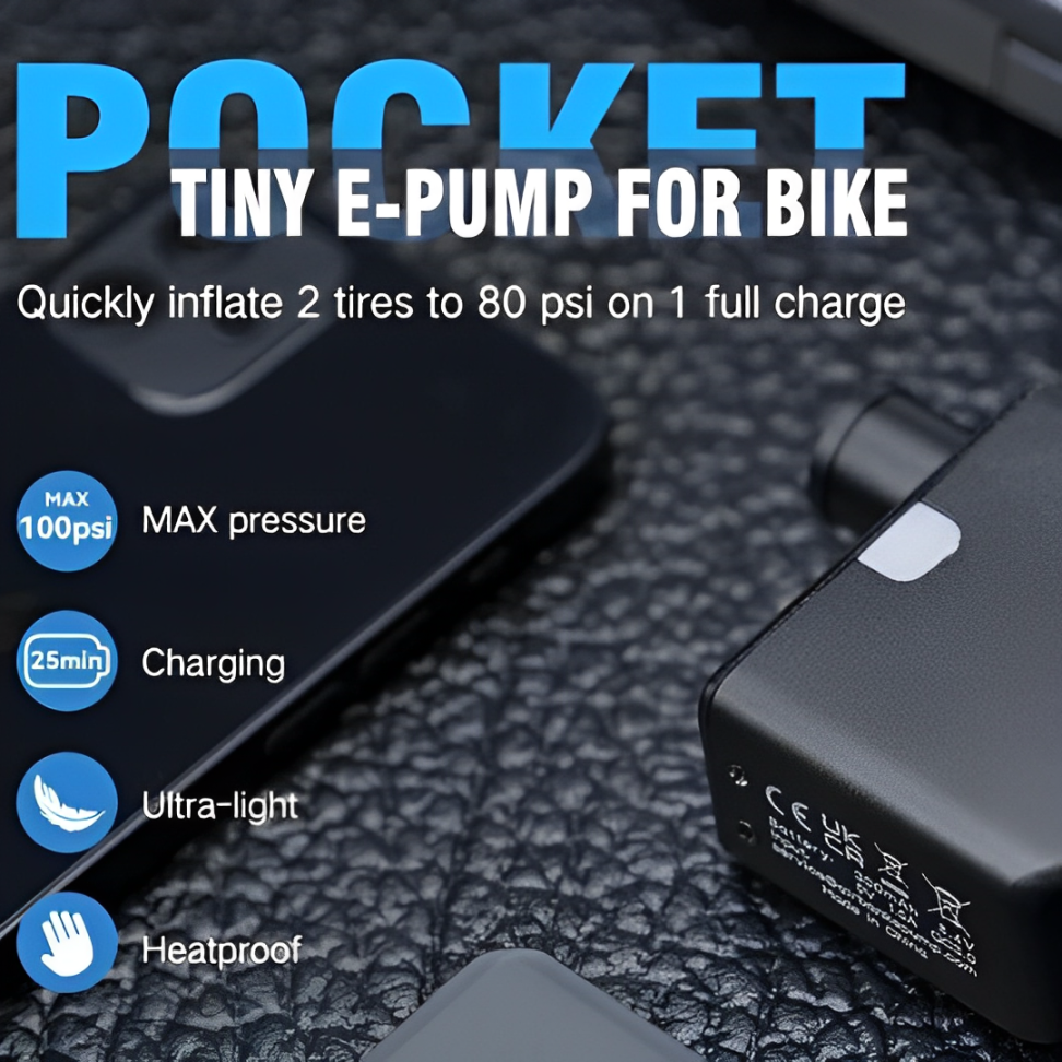 Portable Mini Bike Pump Rechargeable Type-C