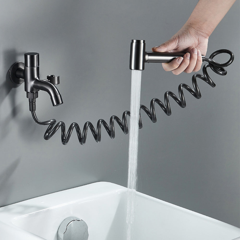 White Mounted Bidet Set with Handheld Shower