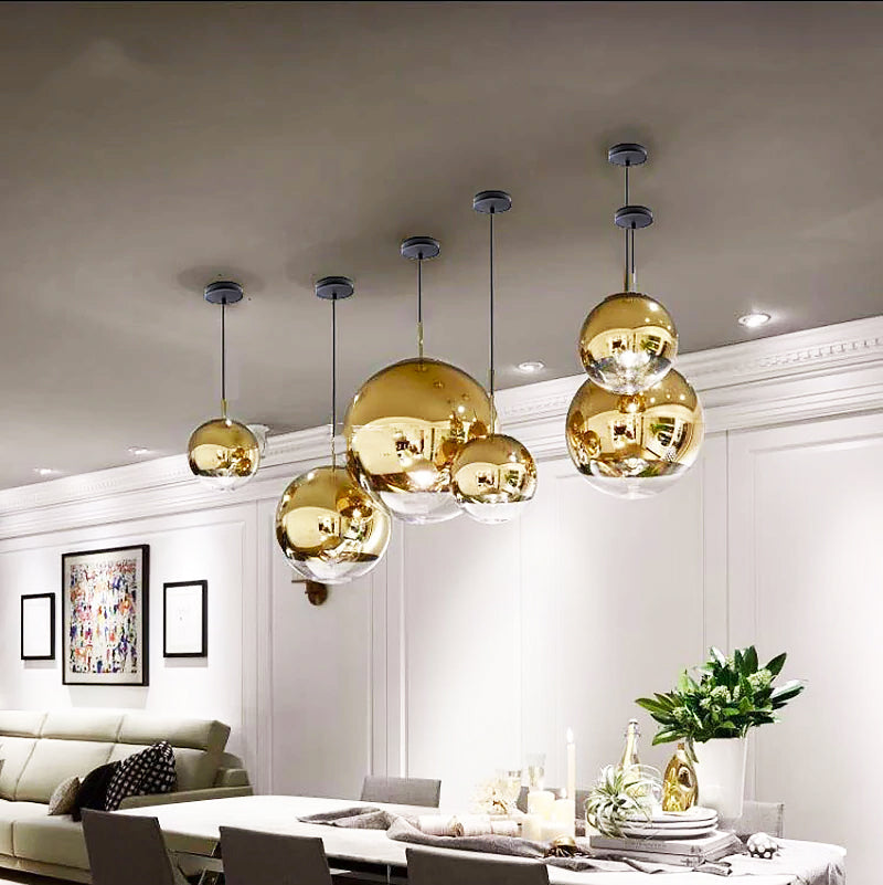 Stunning Glass Pendant Light Clear Globe Chandelier