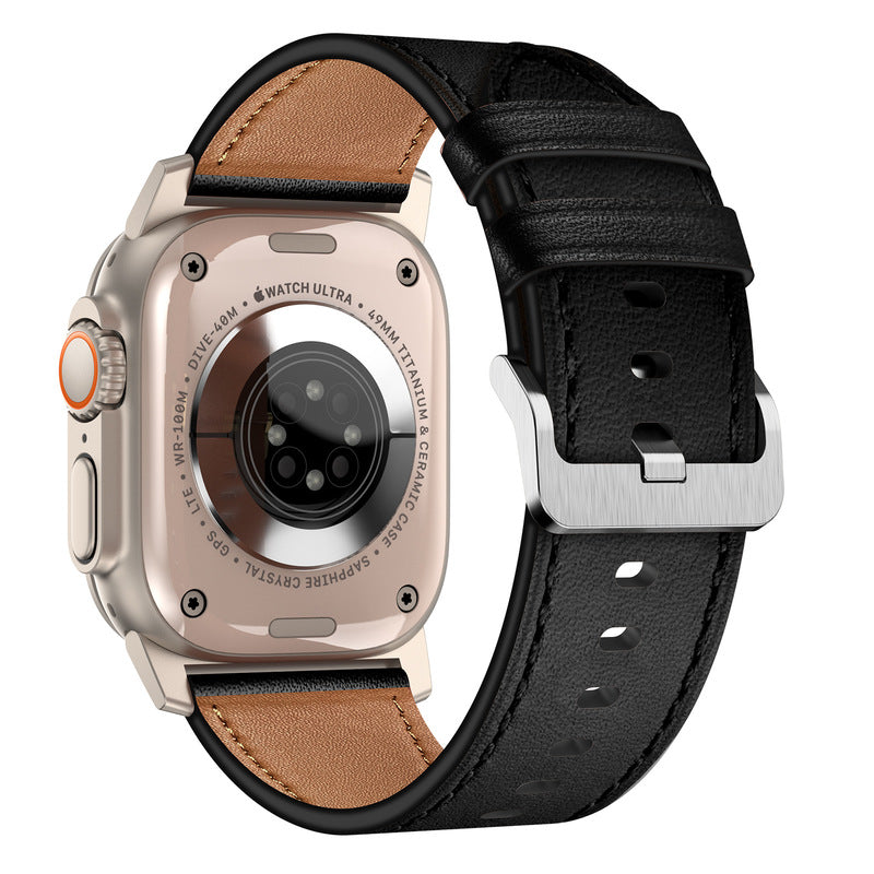 Genuine Brown Leather Watch Strap