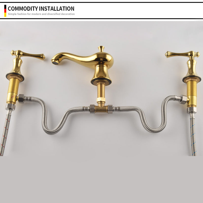 Classic 3-Hole Widespread Bathroom Sink Faucet