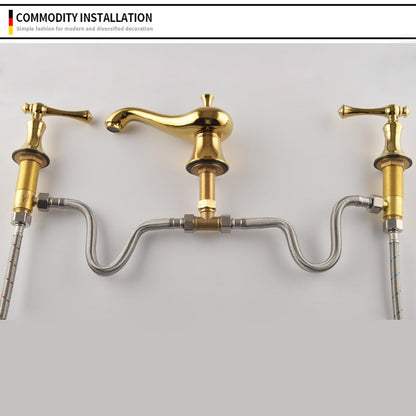 Classic 3-Hole Widespread Bathroom Sink Faucet