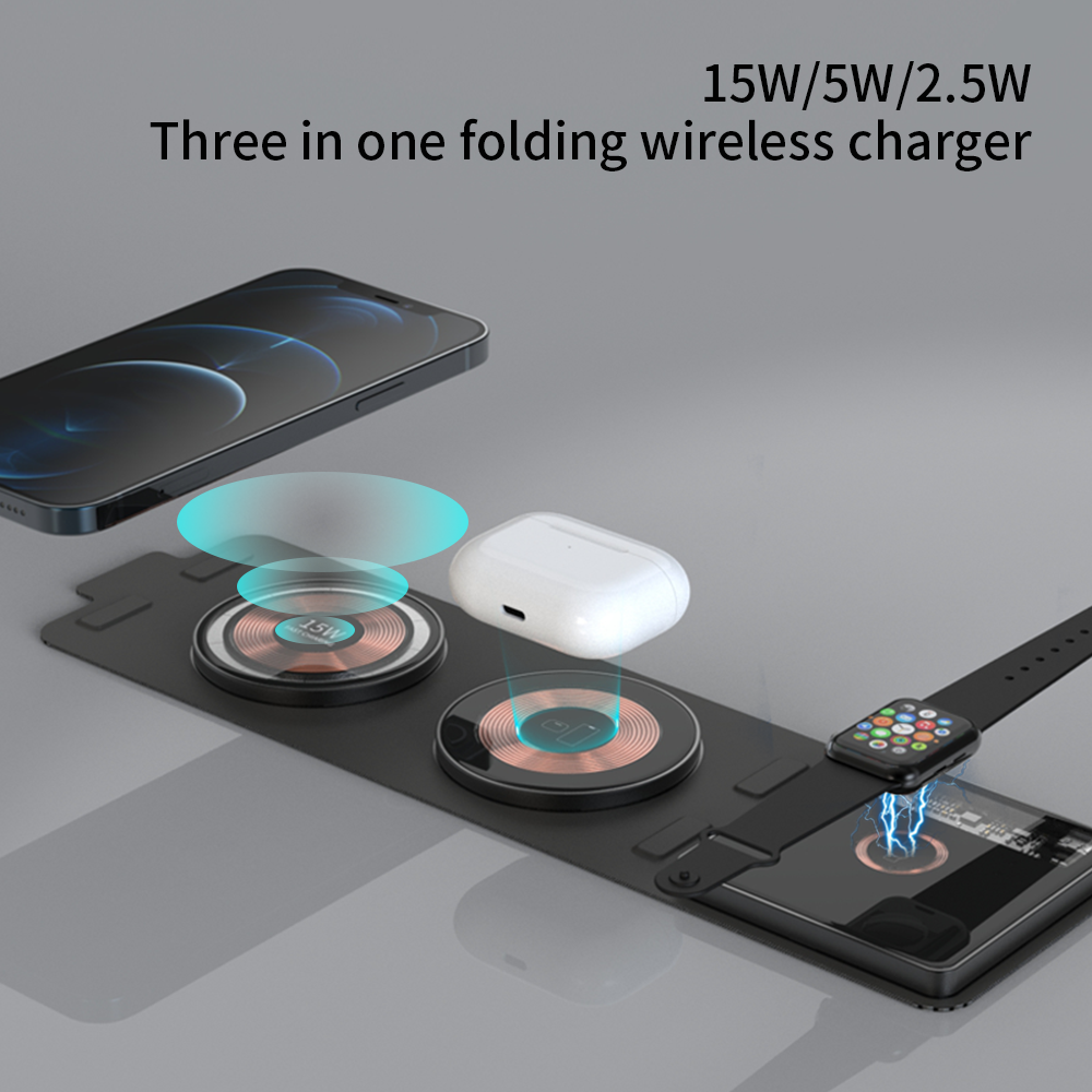 Portable 3-in-1 Fabric Organizer and Qi Charger