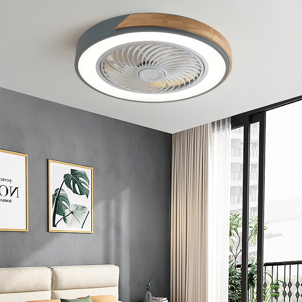 Rustic Wood Ceiling Fan with Efficient LED Lighting