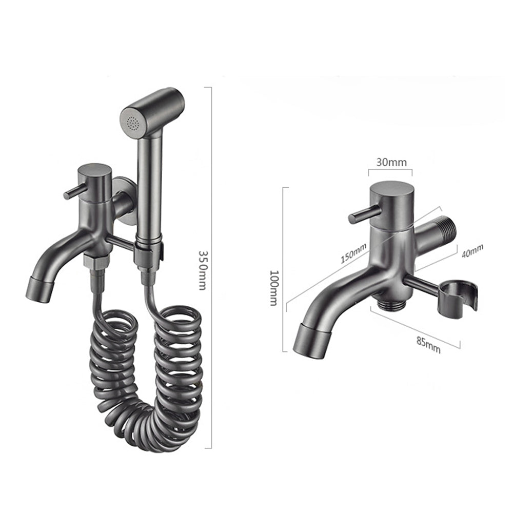 White Mounted Bidet Set with Handheld Shower