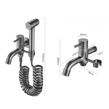 White Mounted Bidet Set with Handheld Shower