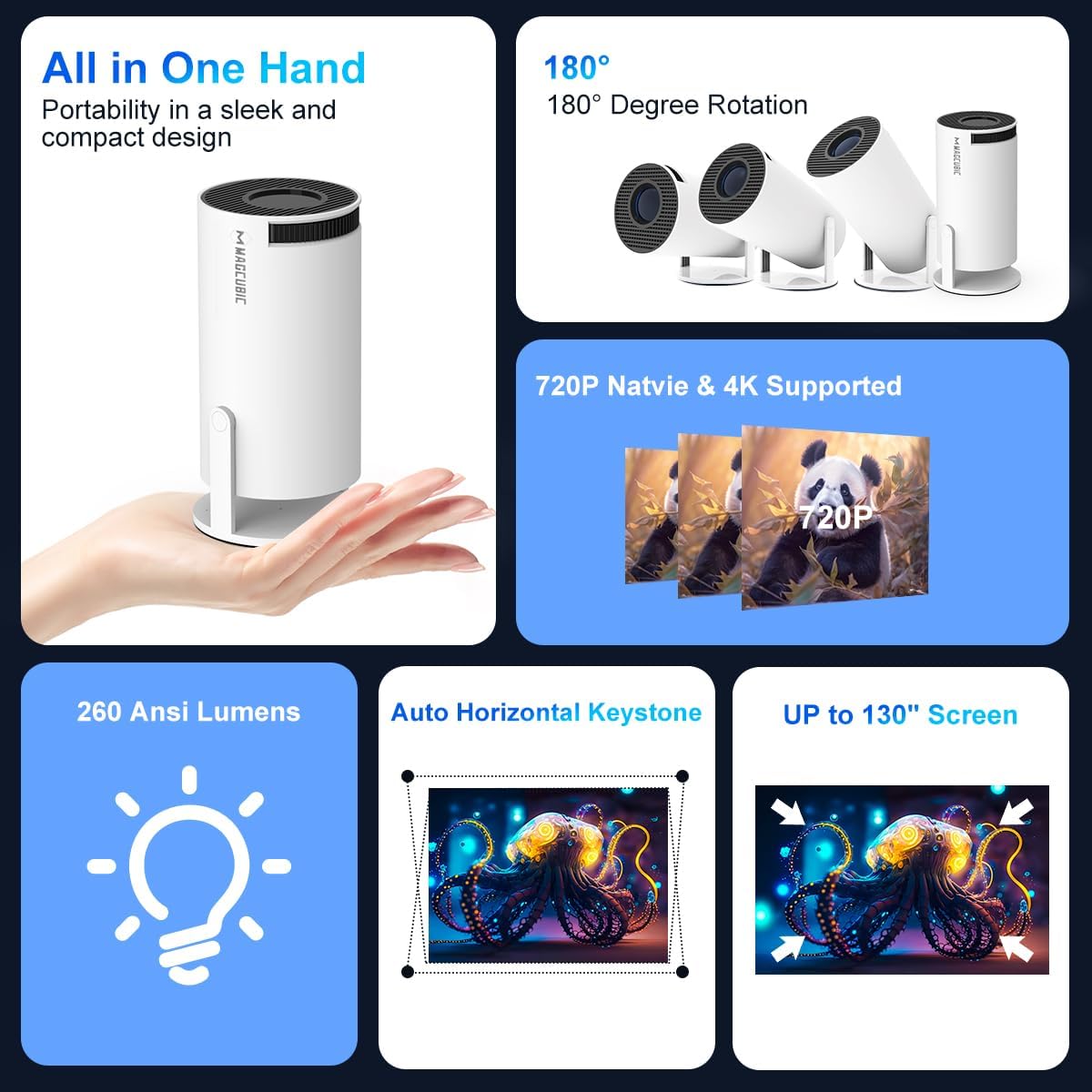 Compact 4K Home Projector Cinema System
