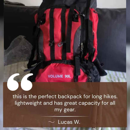 Lightweight 90L Water Resistant Hiking Backpack
