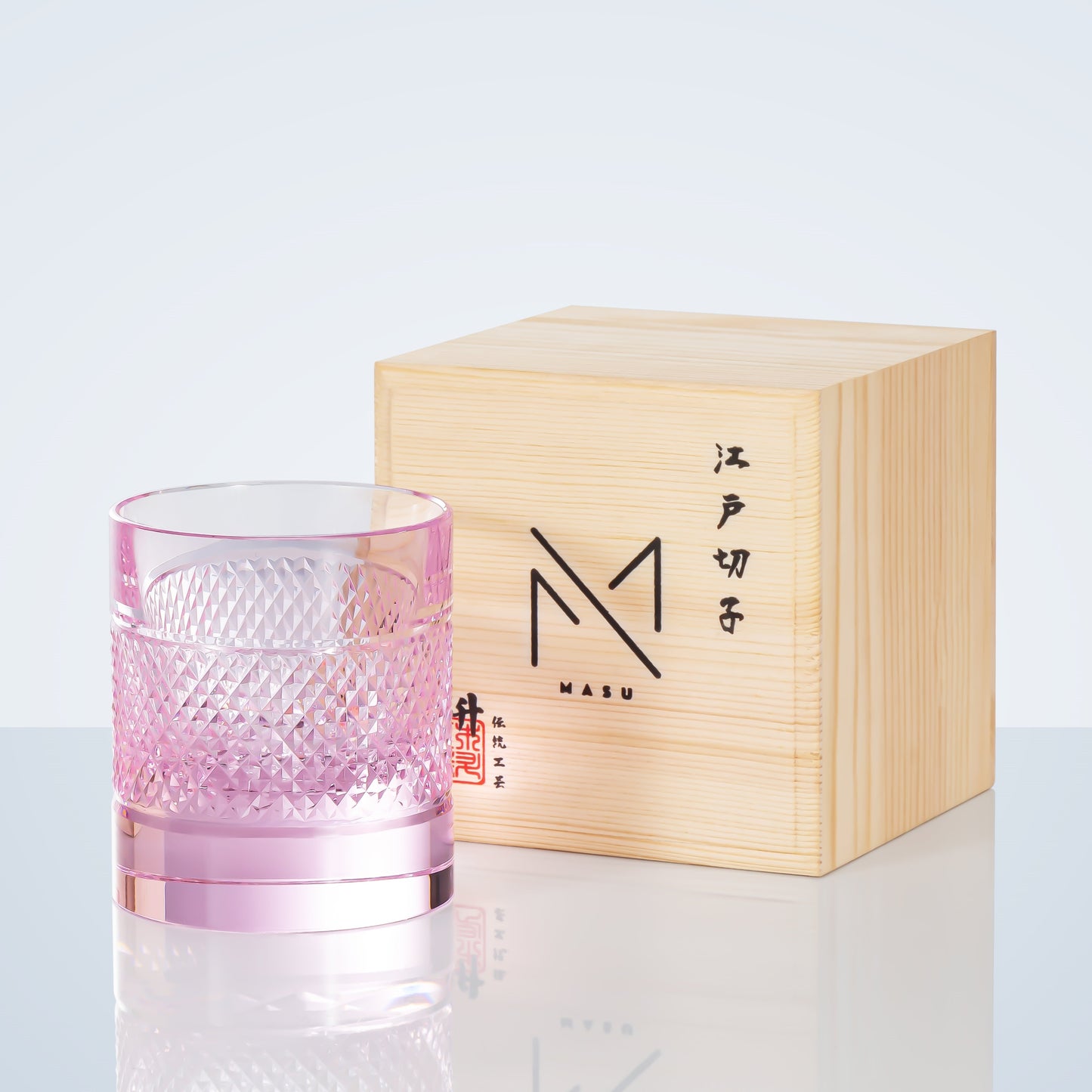 Colorful Diamond Whisky Glasses Set with Wooden Gift Box