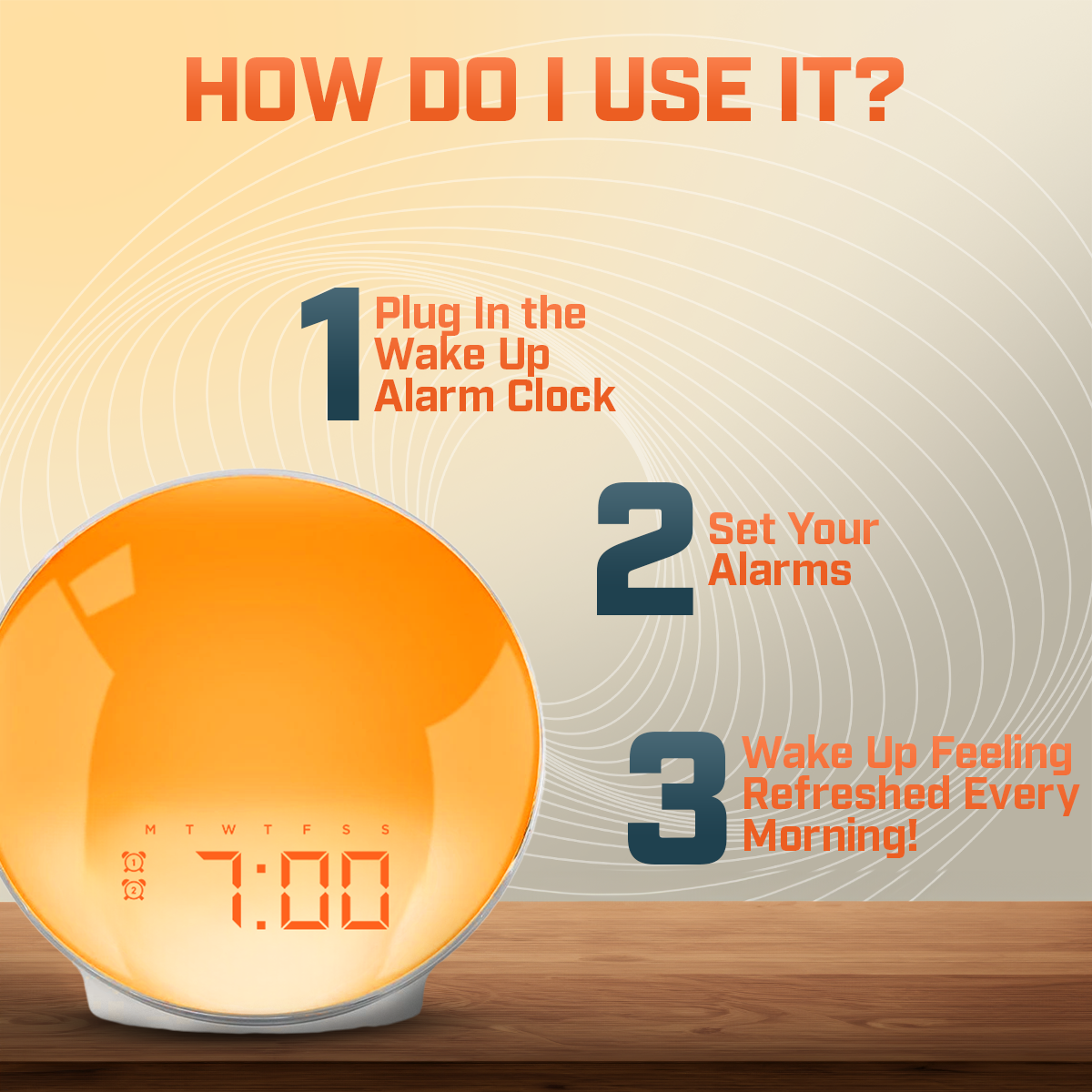 Wake Up Light LED Alarm Clock With Snooze