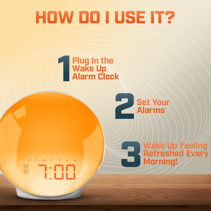 Wake Up Light LED Alarm Clock With Snooze