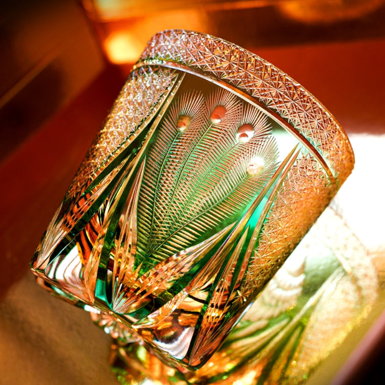 Luxury Green Whisky Glass Gift Set With Wood Box