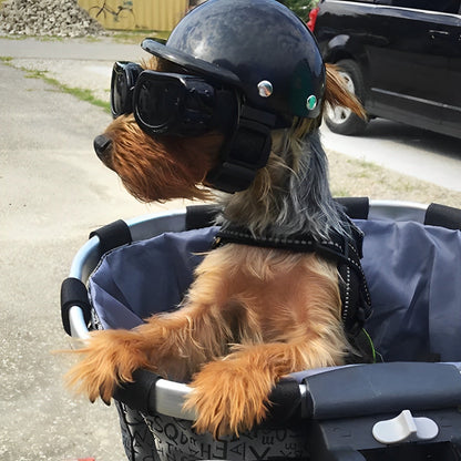 Pet Motorcycle Helmet and Goggles Safe Dog Riding Gear