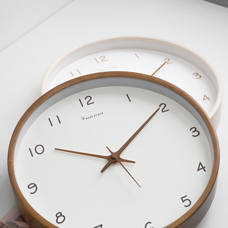 Rustic Wooden Round Wall Clock for Home Decoration