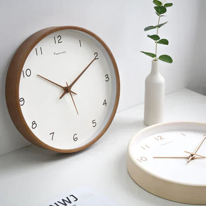 Quiet Wooden Analog Wall Clock with Smooth Movement