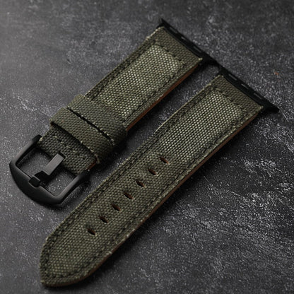 Authentic Leather and Cotton Watch Band - Lusomart