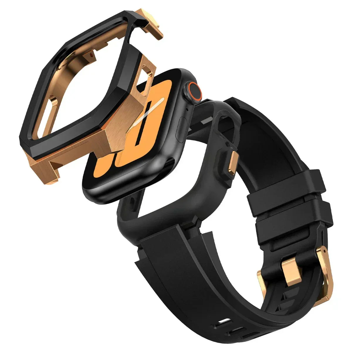 Colorful Rubber Apple Watch Strap With Metal Case