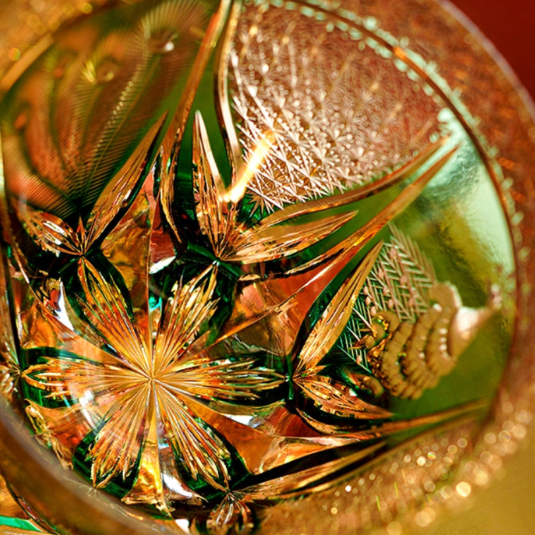 Luxury Green Whisky Glass Gift Set With Wood Box