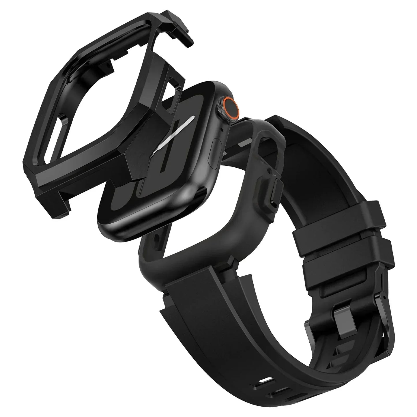Colorful Rubber Apple Watch Strap With Metal Case