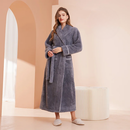 Soft Plush Winter Robe with Adjustable Belt