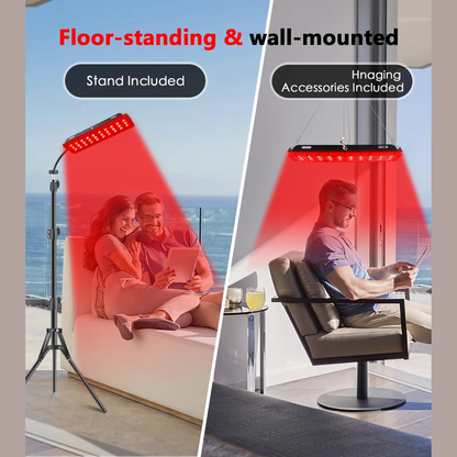 Compact LED Floor Lamp with Red Light Therapy
